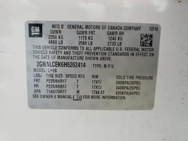 Photo 12 VIN: 2GNALCEK6H6262414 - CHEVROLET EQUINOX LT 