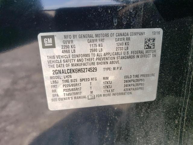 Photo 11 VIN: 2GNALCEK6H6274529 - CHEVROLET EQUINOX LT 