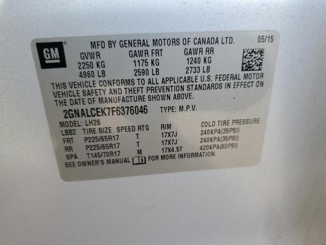 Photo 12 VIN: 2GNALCEK7F6376046 - CHEVROLET EQUINOX 