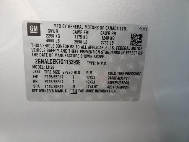 Photo 9 VIN: 2GNALCEK7G1132959 - CHEVROLET EQUINOX LT 