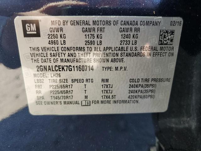 Photo 12 VIN: 2GNALCEK7G1160714 - CHEVROLET EQUINOX LT 