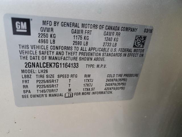 Photo 11 VIN: 2GNALCEK7G1164133 - CHEVROLET EQUINOX 