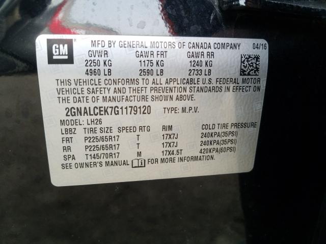 Photo 9 VIN: 2GNALCEK7G1179120 - CHEVROLET EQUINOX LT 