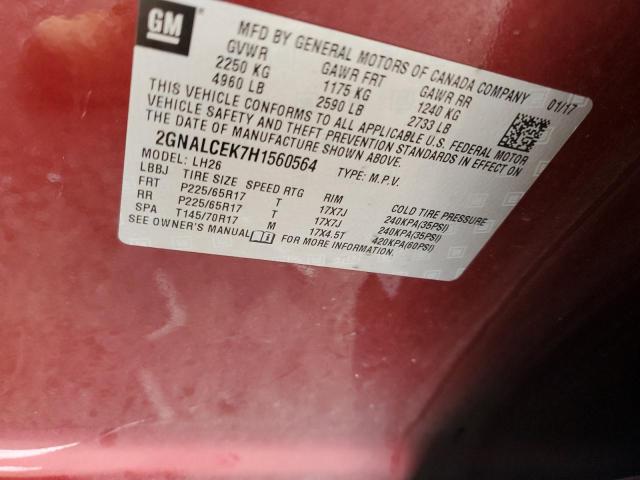 Photo 12 VIN: 2GNALCEK7H1560564 - CHEVROLET EQUINOX LT 