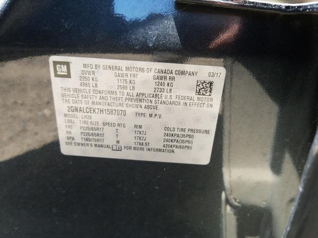 Photo 9 VIN: 2GNALCEK7H1587070 - CHEVROLET EQUINOX LT 