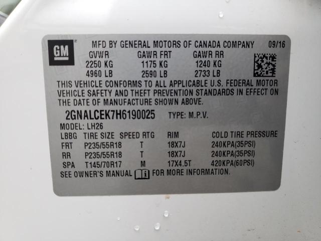 Photo 12 VIN: 2GNALCEK7H6190025 - CHEVROLET EQUINOX LT 