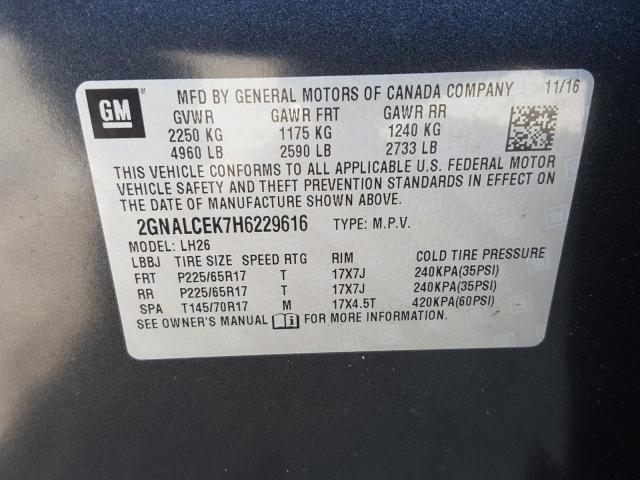 Photo 9 VIN: 2GNALCEK7H6229616 - CHEVROLET EQUINOX 