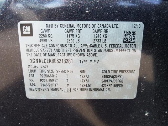 Photo 9 VIN: 2GNALCEK8E6218281 - CHEVROLET EQUINOX LT 