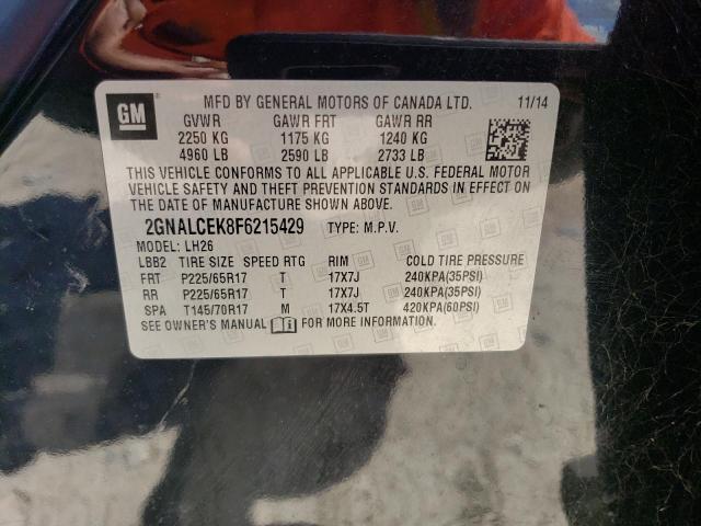 Photo 12 VIN: 2GNALCEK8F6215429 - CHEVROLET EQUINOX LT 