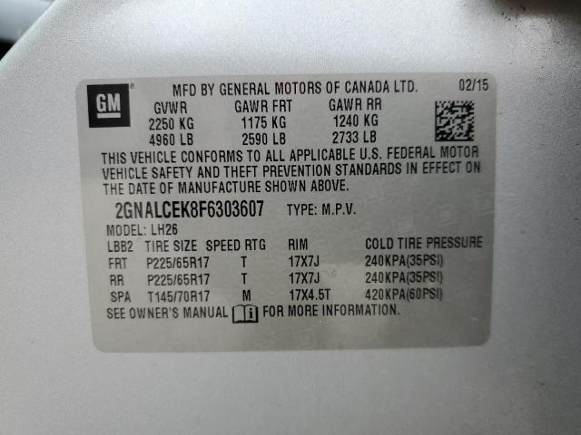 Photo 12 VIN: 2GNALCEK8F6303607 - CHEVROLET EQUINOX LT 