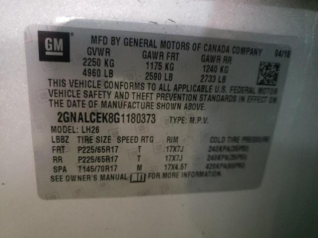 Photo 13 VIN: 2GNALCEK8G1180373 - CHEVROLET EQUINOX LT 