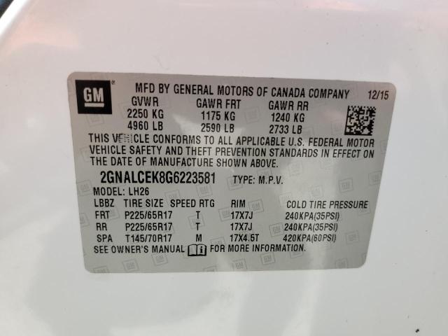 Photo 12 VIN: 2GNALCEK8G6223581 - CHEVROLET EQUINOX LT 