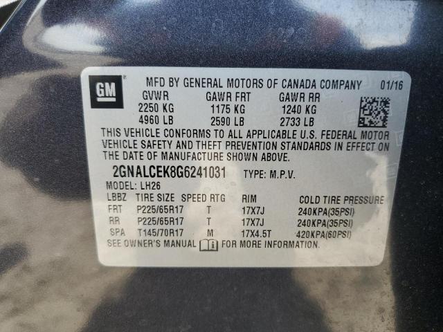 Photo 12 VIN: 2GNALCEK8G6241031 - CHEVROLET EQUINOX LT 