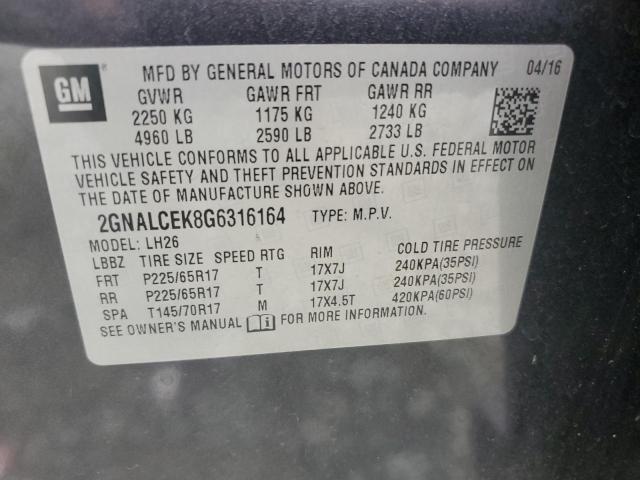 Photo 12 VIN: 2GNALCEK8G6316164 - CHEVROLET EQUINOX LT 