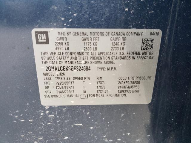 Photo 9 VIN: 2GNALCEK8G6324684 - CHEVROLET EQUINOX LT 