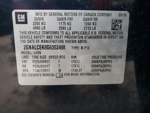 Photo 12 VIN: 2GNALCEK8G6352498 - CHEVROLET EQUINOX LT 