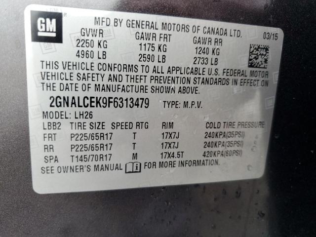 Photo 12 VIN: 2GNALCEK9F6313479 - CHEVROLET EQUINOX LT 