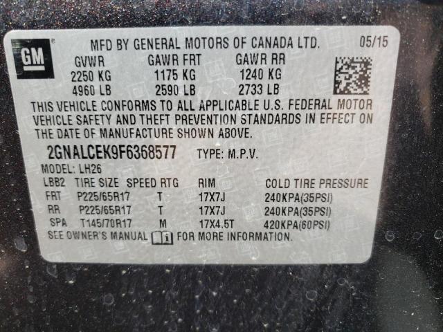 Photo 9 VIN: 2GNALCEK9F6368577 - CHEVROLET EQUINOX LT 