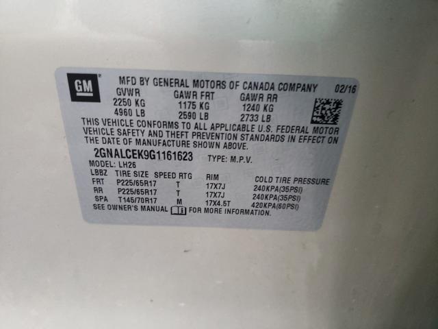 Photo 9 VIN: 2GNALCEK9G1161623 - CHEVROLET EQUINOX LT 