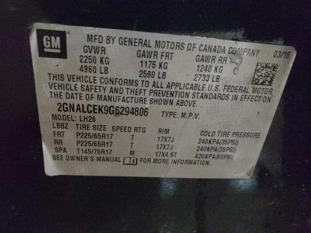 Photo 12 VIN: 2GNALCEK9G6294806 - CHEVROLET EQUINOX LT 