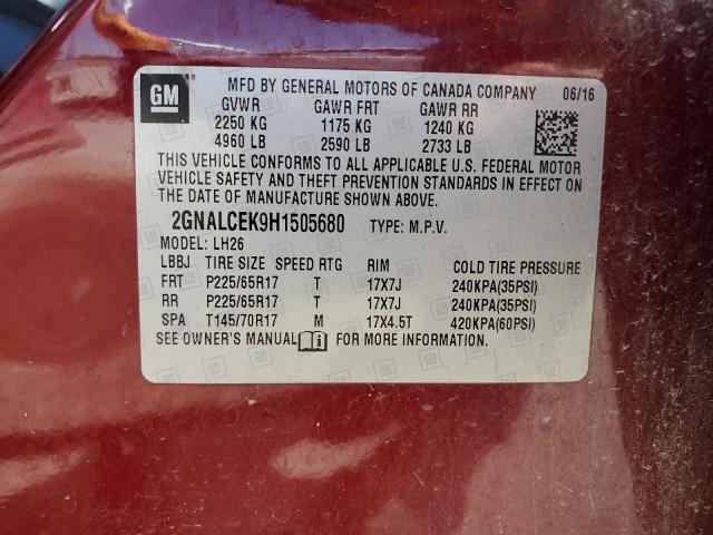 Photo 13 VIN: 2GNALCEK9H1505680 - CHEVROLET EQUINOX LT 