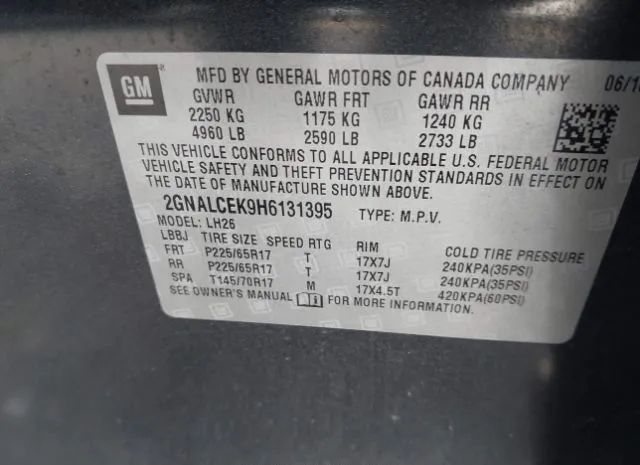 Photo 8 VIN: 2GNALCEK9H6131395 - CHEVROLET EQUINOX 