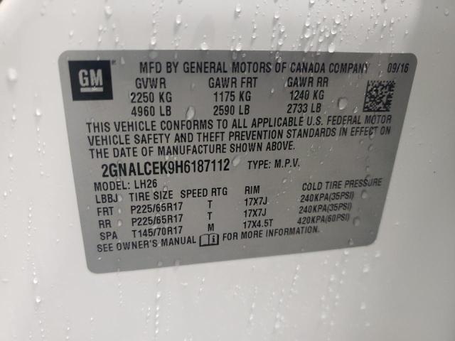 Photo 12 VIN: 2GNALCEK9H6187112 - CHEVROLET EQUINOX LT 