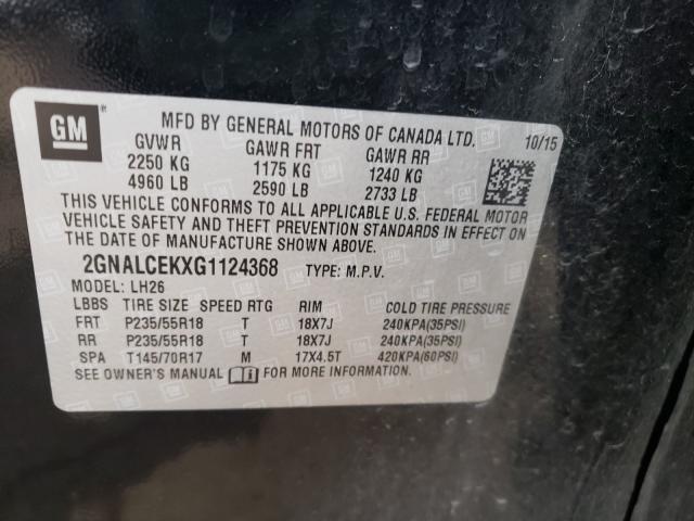 Photo 9 VIN: 2GNALCEKXG1124368 - CHEVROLET EQUINOX LT 