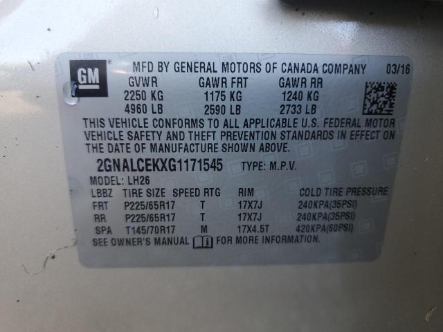 Photo 13 VIN: 2GNALCEKXG1171545 - CHEVROLET EQUINOX LT 