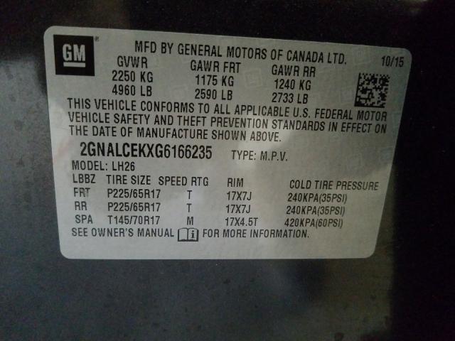 Photo 9 VIN: 2GNALCEKXG6166235 - CHEVROLET EQUINOX 