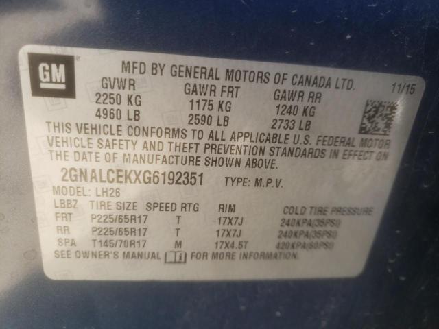 Photo 12 VIN: 2GNALCEKXG6192351 - CHEVROLET EQUINOX 