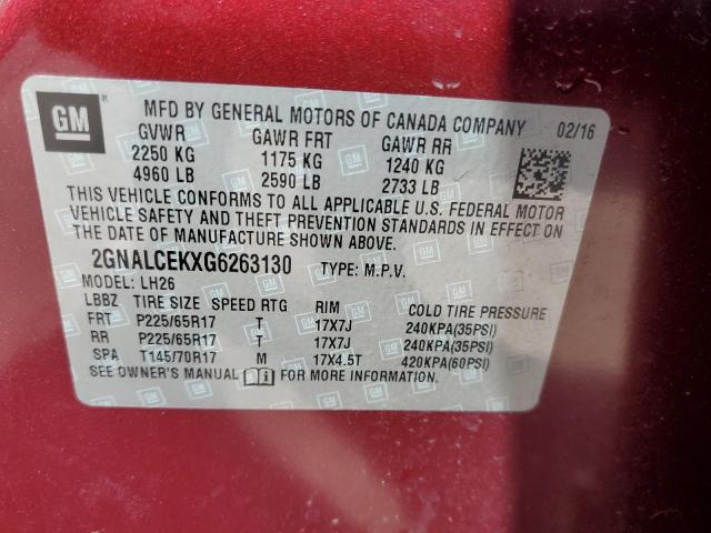 Photo 13 VIN: 2GNALCEKXG6263130 - CHEVROLET EQUINOX 