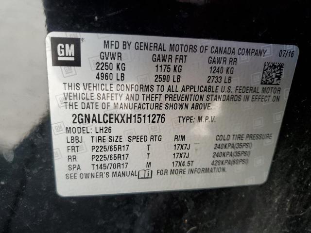 Photo 12 VIN: 2GNALCEKXH1511276 - CHEVROLET EQUINOX LT 