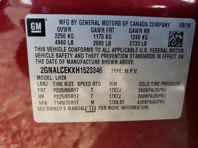 Photo 12 VIN: 2GNALCEKXH1523346 - CHEVROLET EQUINOX 