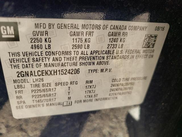 Photo 12 VIN: 2GNALCEKXH1524206 - CHEVROLET EQUINOX LT 