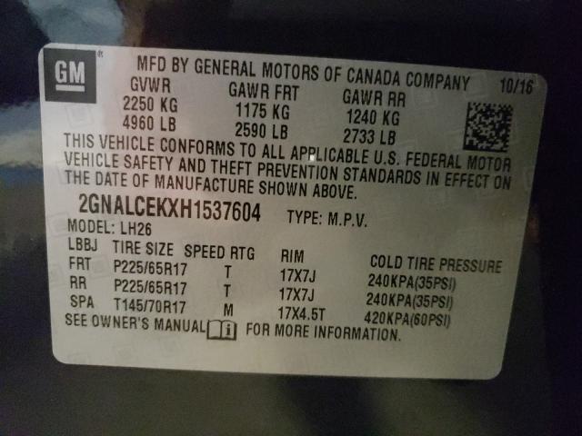 Photo 9 VIN: 2GNALCEKXH1537604 - CHEVROLET EQUINOX LT 