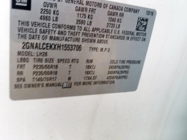 Photo 9 VIN: 2GNALCEKXH1553706 - CHEVROLET EQUINOX LT 