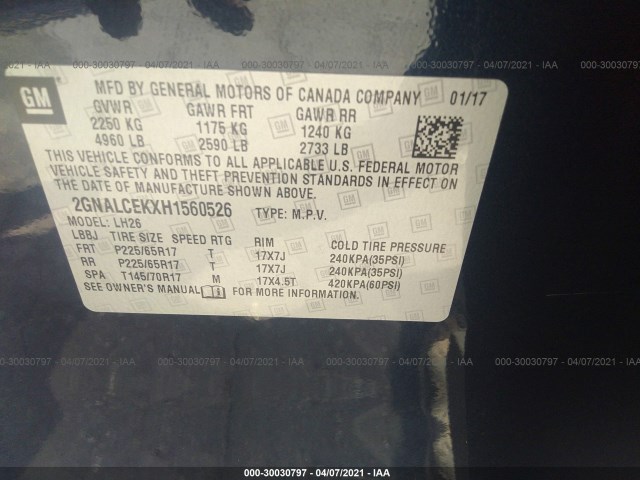 Photo 8 VIN: 2GNALCEKXH1560526 - CHEVROLET EQUINOX 