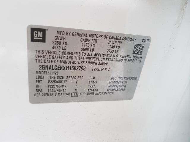 Photo 9 VIN: 2GNALCEKXH1582798 - CHEVROLET EQUINOX LT 