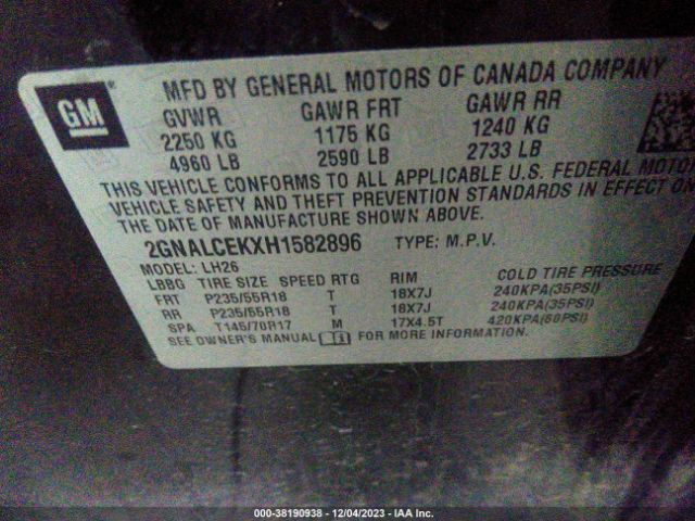 Photo 8 VIN: 2GNALCEKXH1582896 - CHEVROLET EQUINOX 