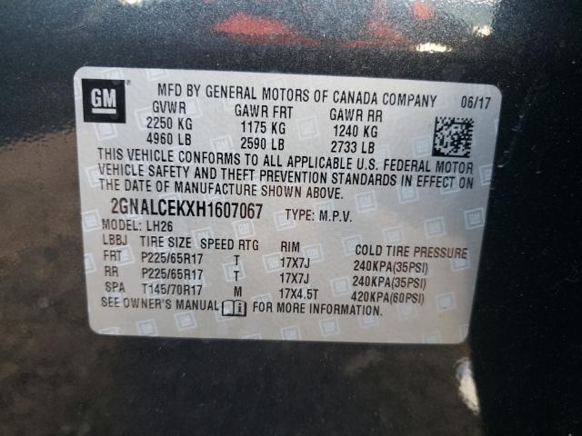 Photo 9 VIN: 2GNALCEKXH1607067 - CHEVROLET EQUINOX LT 