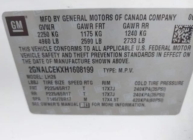 Photo 8 VIN: 2GNALCEKXH1608199 - CHEVROLET EQUINOX 