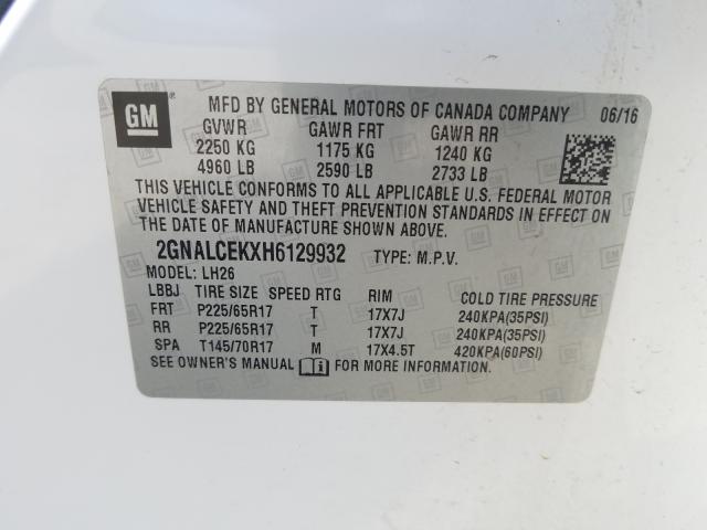 Photo 9 VIN: 2GNALCEKXH6129932 - CHEVROLET EQUINOX LT 