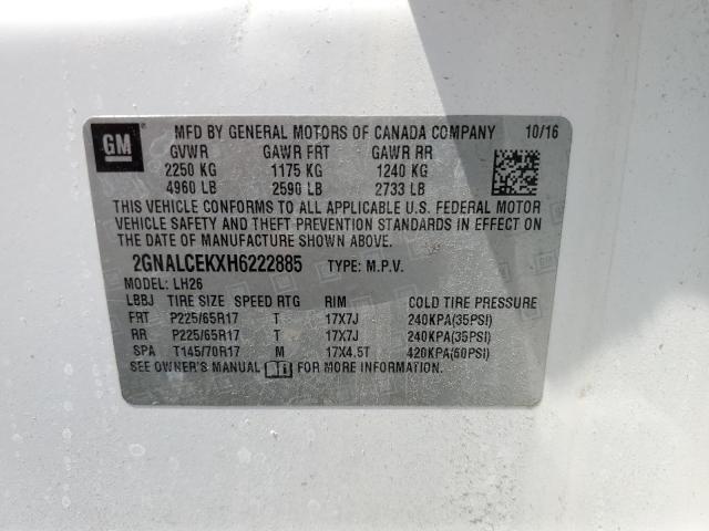 Photo 12 VIN: 2GNALCEKXH6222885 - CHEVROLET EQUINOX 