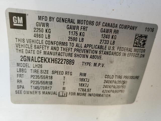 Photo 9 VIN: 2GNALCEKXH6227889 - CHEVROLET EQUINOX LT 