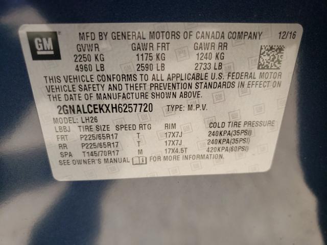 Photo 9 VIN: 2GNALCEKXH6257720 - CHEVROLET EQUINOX LT 