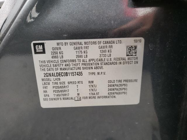 Photo 9 VIN: 2GNALDEC0B1157435 - CHEVROLET EQUINOX LT 