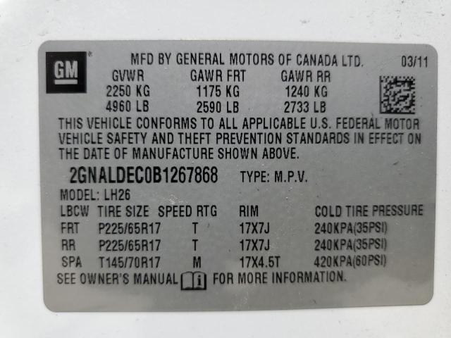 Photo 13 VIN: 2GNALDEC0B1267868 - CHEVROLET EQUINOX LT 