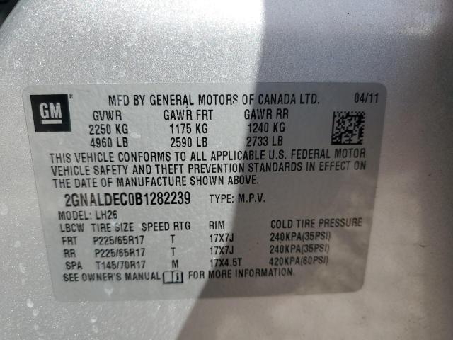 Photo 12 VIN: 2GNALDEC0B1282239 - CHEVROLET EQUINOX LT 