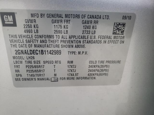 Photo 9 VIN: 2GNALDEC1B1142989 - CHEVROLET EQUINOX LT 